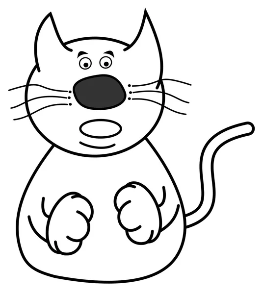 Cat surprised for coloring — Stock vektor
