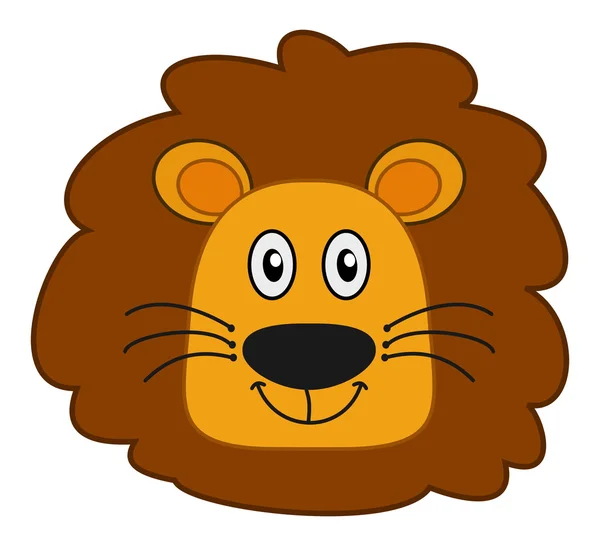 Tête de lion souriant — Image vectorielle