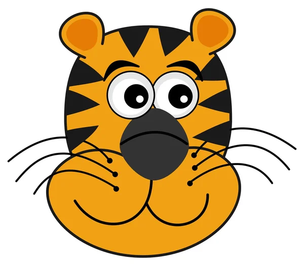 Cabeça de tigre sorridente — Vetor de Stock