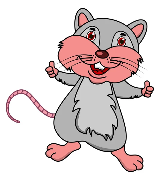 Standing rat smiling and happy — Stock Vector