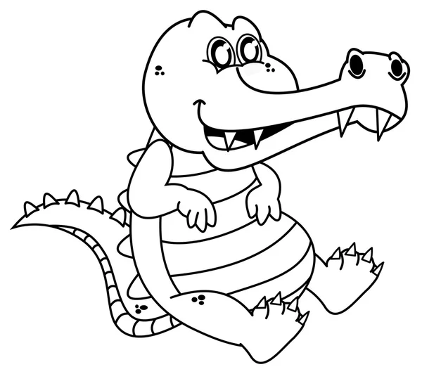 Crocodile for coloring — 스톡 벡터