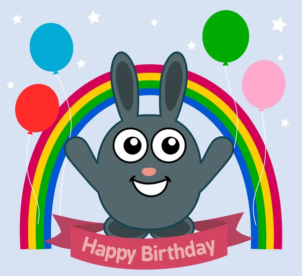Rabbit celebrating a birthday — Stock Vector