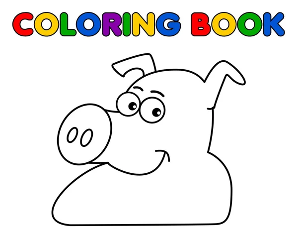 A pig smiling for coloring — Stock Vector