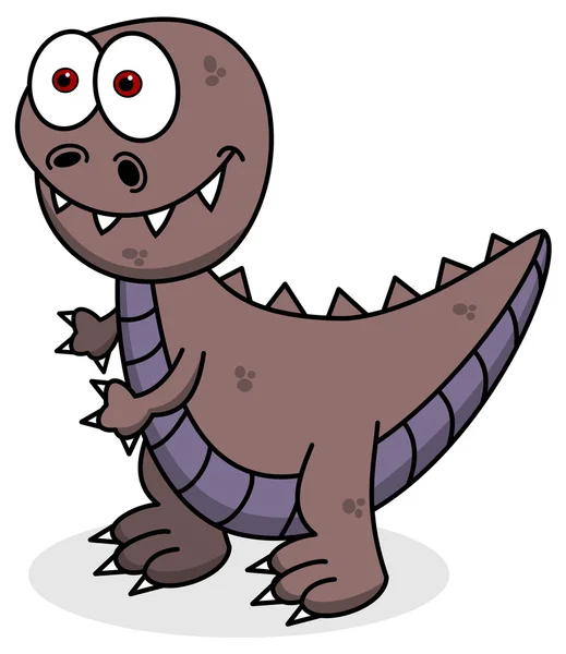 Фіолетовий динозавр посміхається — стоковий вектор