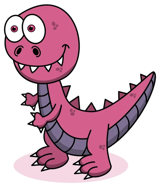 Pink dinosaur smiling — Stock Vector