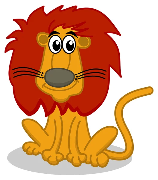 Lion souriant assis — Image vectorielle