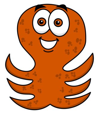 Ahtapot neşeli ayakta