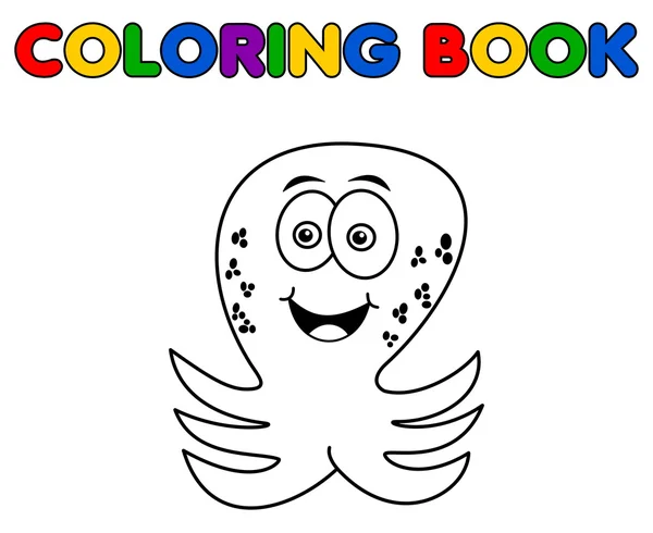 Octopus merry standing for coloring — Stock Vector