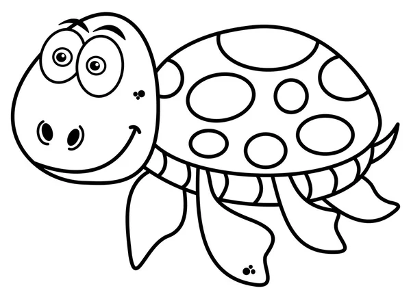 Coloration de tortue heureuse — Image vectorielle