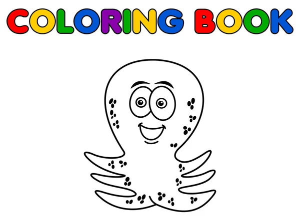 Octopus merry standing for coloring — Stock Vector