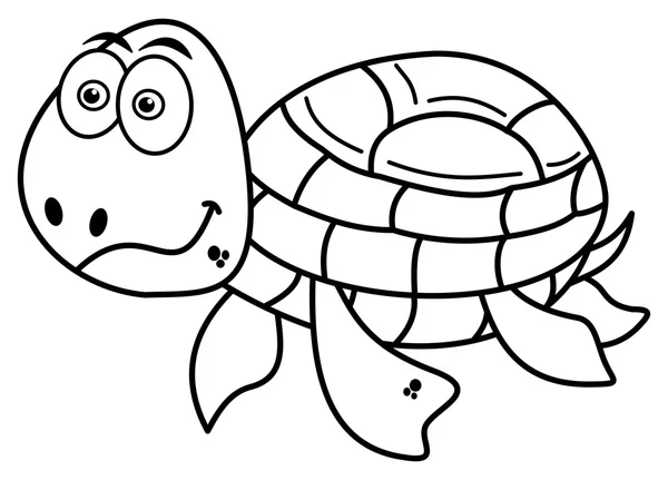 Coloration de tortue heureuse — Image vectorielle