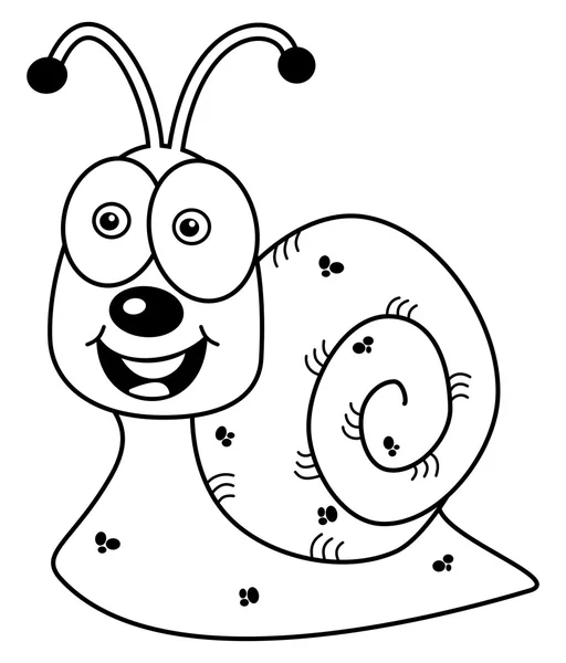 性格开朗的蜗牛型材着色 — 图库矢量图片