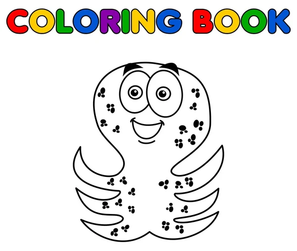 Octopus merry standing for coloring — Stock Vector