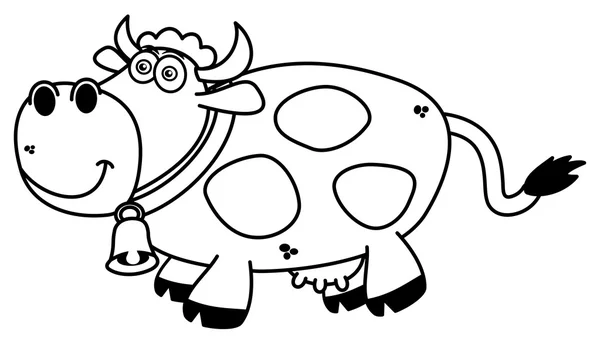 笑みを浮かべて牛の着色 — ストックベクタ