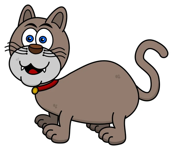 Улыбающийся кот в профиле — стоковый вектор