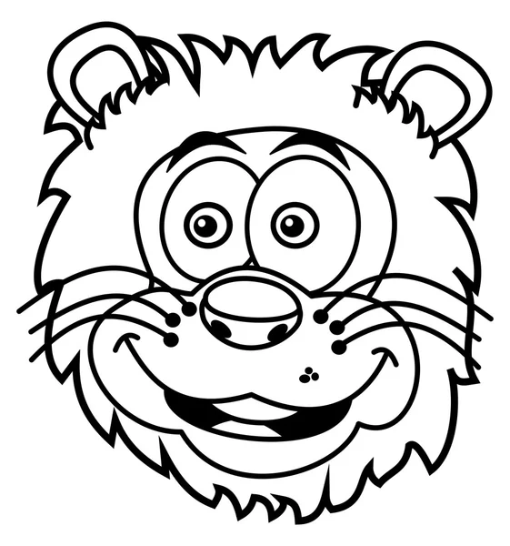 Голова лева посміхається для розмальовки — стоковий вектор