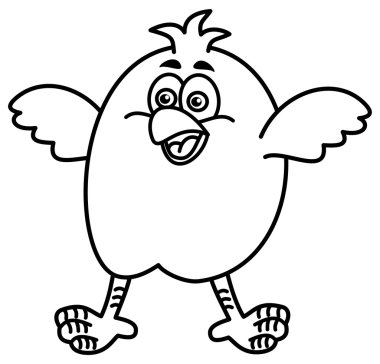 küçük kuş boyama için gülümseyen