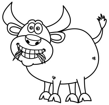 Boyama çim yeme boğa