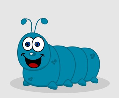 Caterpillar arka plan üzerinde gülümseyen