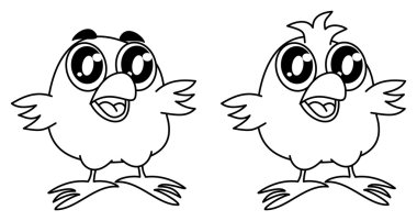 küçük kuş boyama için gülümseyen