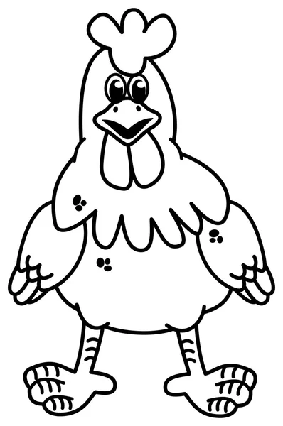 Hen standing for coloring — Stock Vector