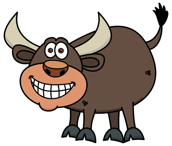 Toro sonriente — Vector de stock