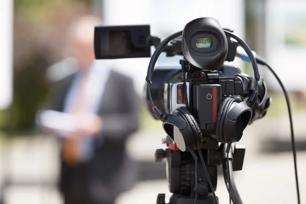 News conference. Spokesman. Royalty Free Stock Images