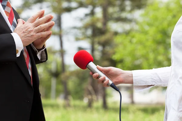 Entretien avec les médias. Interview de presse — Photo