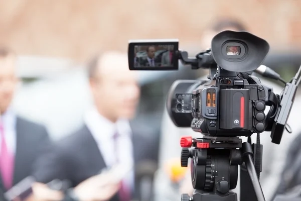 Conferência de imprensa — Fotografia de Stock