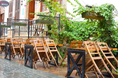 Türk eski caddeleri. Güzel taş şehir sokakları.