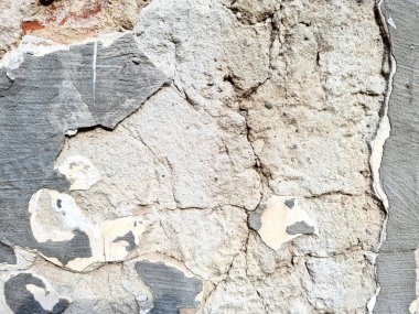 Terk edilmiş bir binanın eski beton duvarının dokusu soyut arkaplan.
