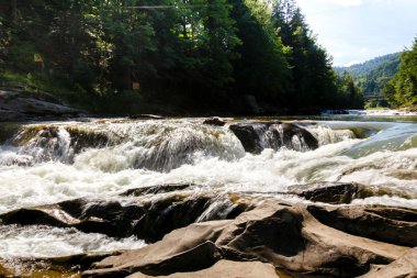 Taşlar arasında dağ nehir akışı
