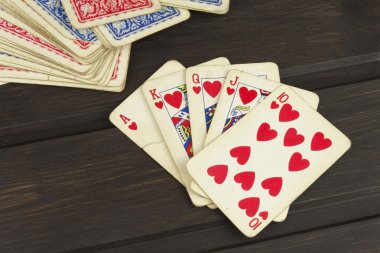 Kart oyun poker. Kazanan küme. Royal flash Poker. Para için kumar.