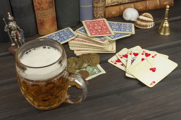 Kaart spel poker. De winnende reeks. Royal flash in poker. Gokken voor geld. — Stockfoto