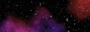 Derin soğuk evren. Panoramik derin uzaya arıyorum. Karanlık gece gökyüzüne yıldızlarla dolu. Uzayda Bulutsusu.