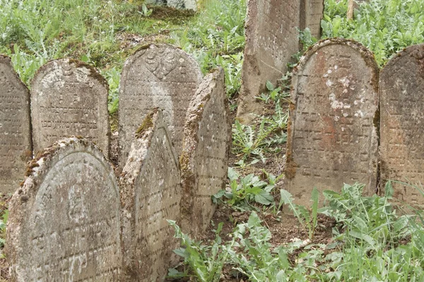 Trebic, Czech Republic, April 23, 2016: Old Jewish Cemetery, the old Jewish part of the city Trebic is listed among UNESCO. The Jewish cemetery is one of the oldest in Central Europe — Stock Photo, Image