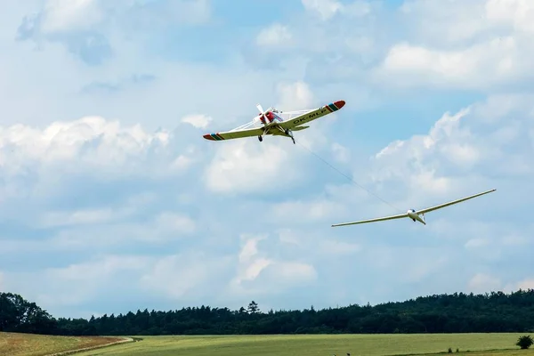 Brno Czech Republic July 2021 Small Sports Airport Medlanky Piper — Stock Photo, Image