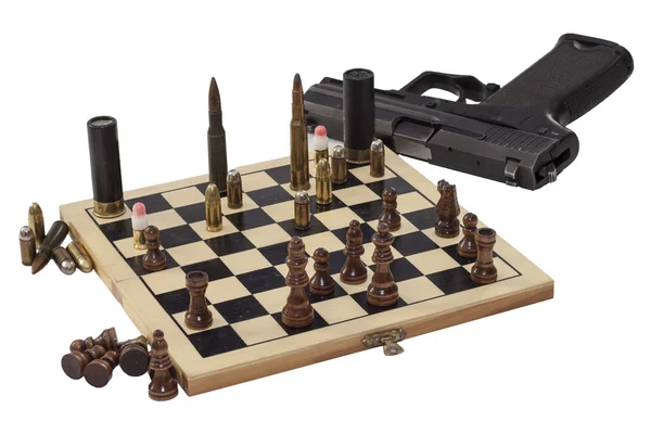 Dangerous game, chess game, war game — Stock Photo, Image