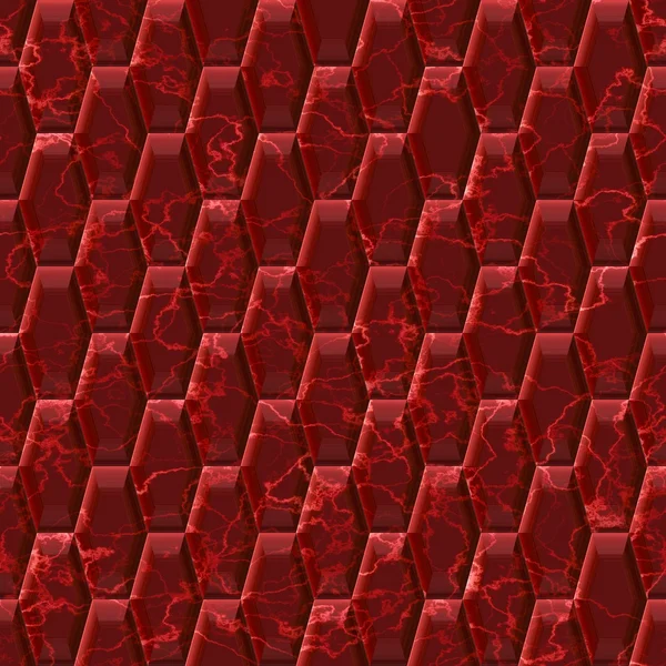 Hexacomb baldosas rojas textura generada sin costura —  Fotos de Stock