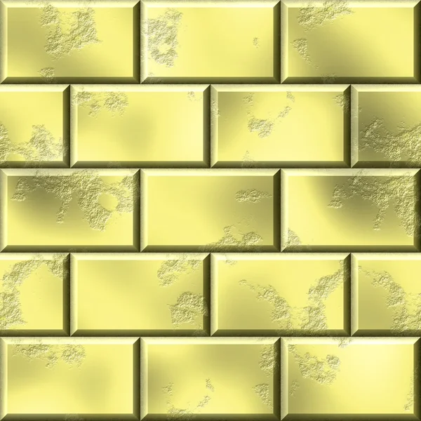 Wand aus Goldbarren. 3D gerendert goldene Wand Hintergrund. Textur aus goldenen Ziegeln im geometrischen Stil — Stockfoto