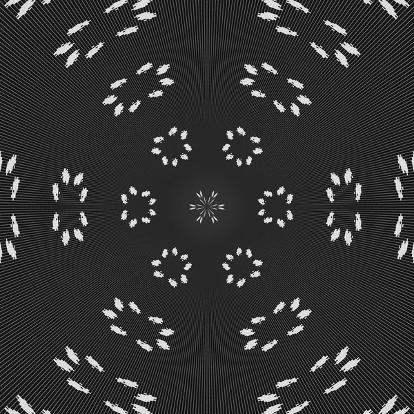 Regelmatige zwart-wit gordijn patroon uitgelijnd in de sector eieren. Halftone rijke patroon illustratie. Abstracte fractal zwarte en witte achtergrond — Stockfoto