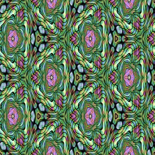 Seamless pattern with abstract motif like a kaleidoscope. Abstract psychedelic kaleidoscope of color in the theme. — Φωτογραφία Αρχείου