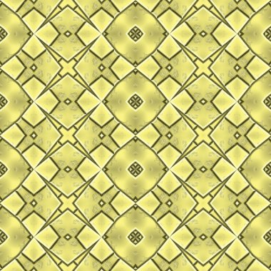 Altın dekoratif süsler. 3D işlenmiş altın arka plan duvar. Altın tuğla doku geometrik tarzı. Sorunsuz doku arka plan.