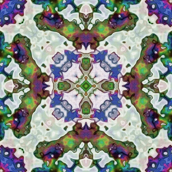 Seamless texture of abstract fabric. Kaleidoscopic wallpaper tiles. — Stock Photo, Image