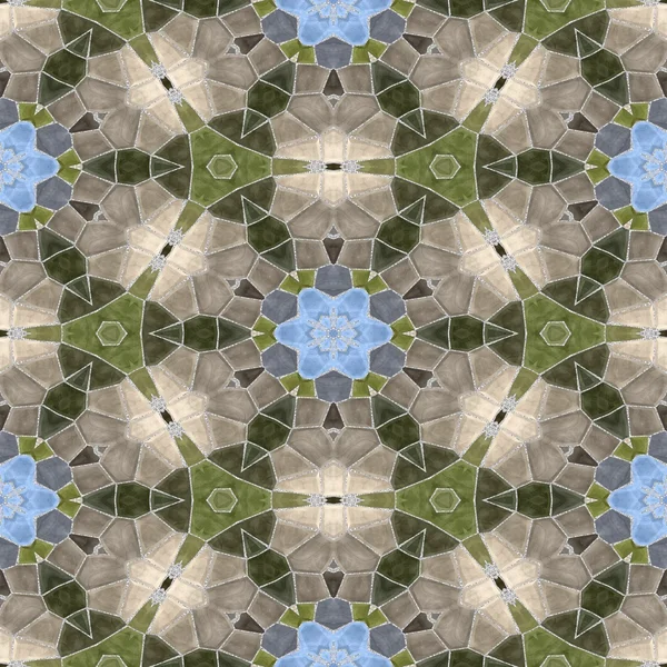 Seamless texture of glass tiles. Kaleidoscopic wallpaper tiles. — Stockfoto