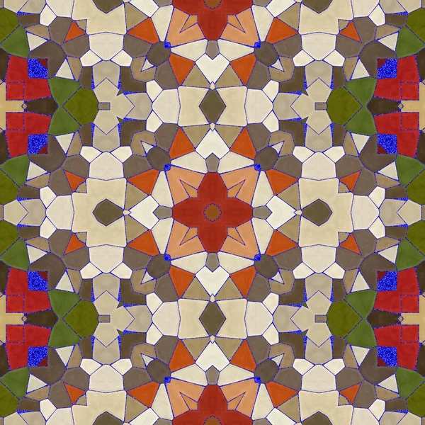 Naadloze patroon van abstracte weefsel. Caleidoscopische achtergrond tegels. Naadloze structuur van glas tegels. — Stockfoto