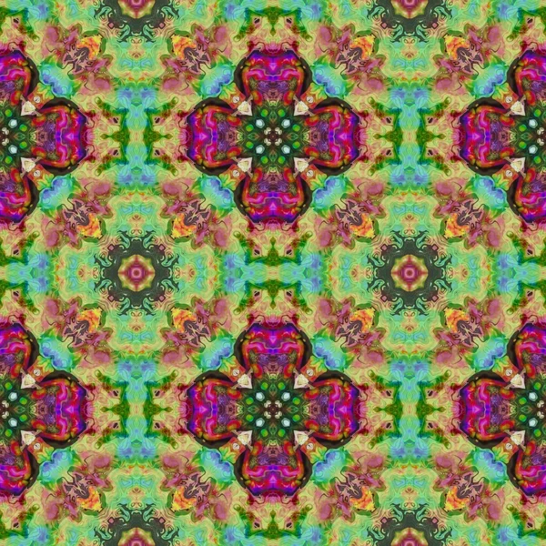 Old colorful Persian carpet. Seamless texture of abstract fabric. Kaleidoscopic wallpaper tiles — Stock Photo, Image