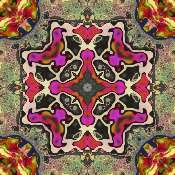Oude kleurrijke Perzisch tapijt. Naadloze patroon van abstracte stof. Caleidoscopische behang tegels. — Stockfoto