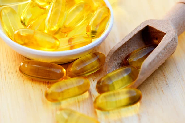 Cod Liver Oil Omega Gel Capsules Fish Oil Capsules Omega — Stock Photo, Image