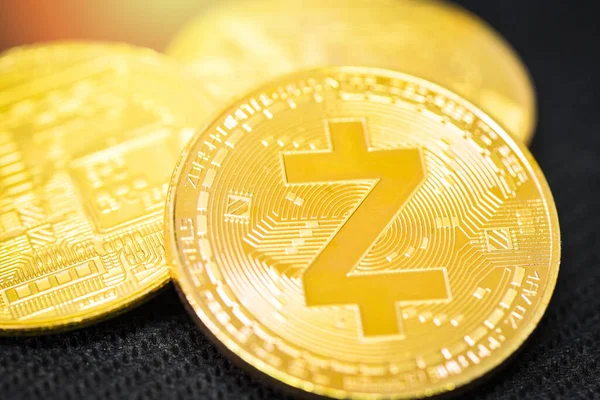 Zcash Zcoin Криптовалютный Бизнес Gold Zcash Coin Finance Golden Zec — стоковое фото